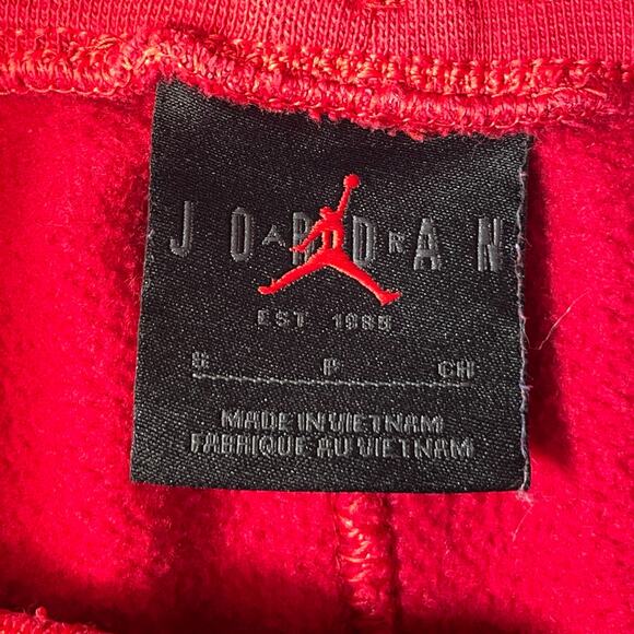 NIKE JORDAN Jumpman Logo Fleece Shorts Men's Small Red Drawstring Std-Fit READ* - Picture 4 of 14